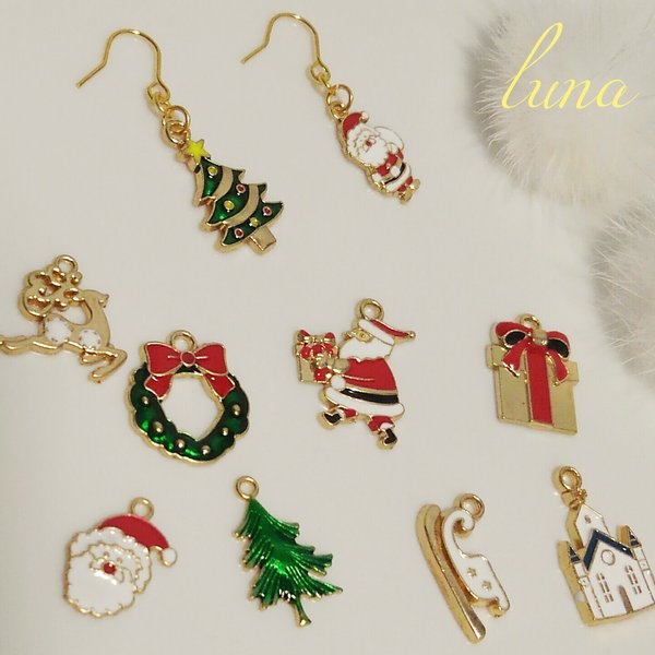 (再販)可愛いクリスマスイヤリング&ピアス　秋　冬　プチプラ　クリスマス　