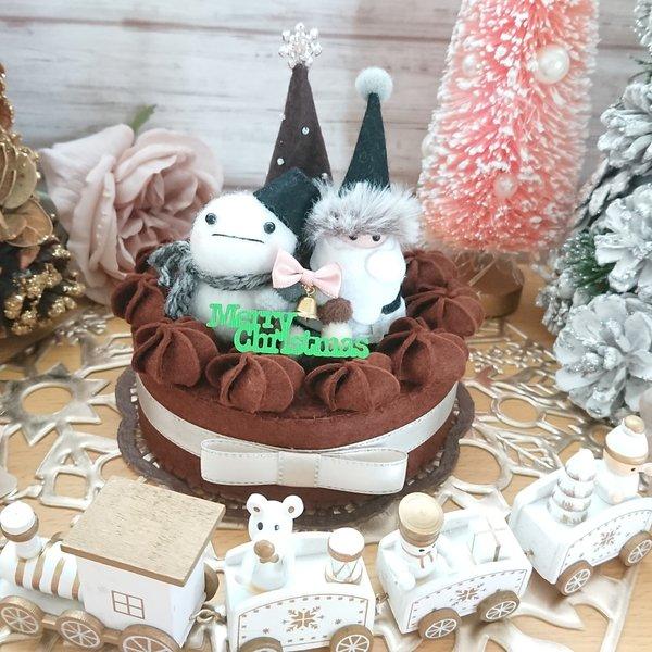 yumiko**フェルト☆笑顔を運ぶブラックサンタのクリスマスケーキ