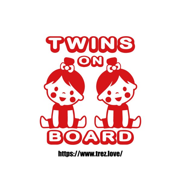 全10色 TWINS ON BOARD GIRL&GIRL ステッカー 