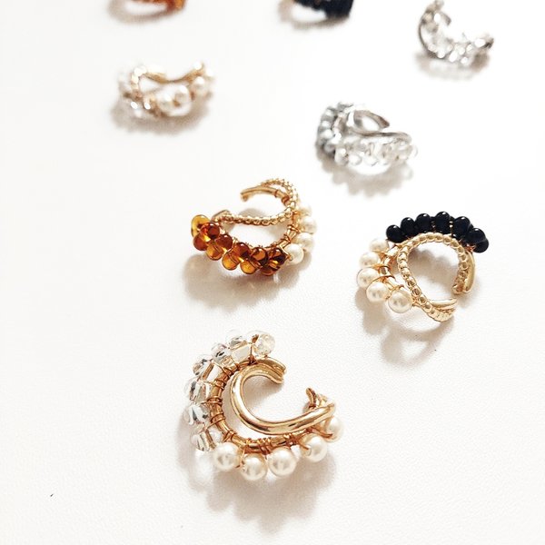 W ring のイヤーカフ　4colors