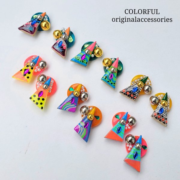 Summer COLORFUL ピアス イヤリング ノンホールピアス