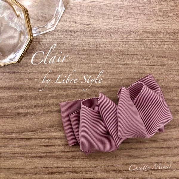 大人可愛い　リボンバレッタ 7cm  / Clair by Libre Style