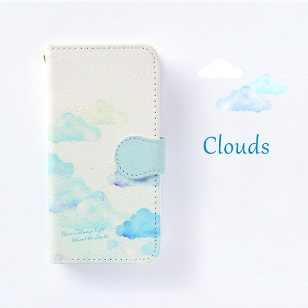 雲いっぱい空のスマホケース〈手帳型〉