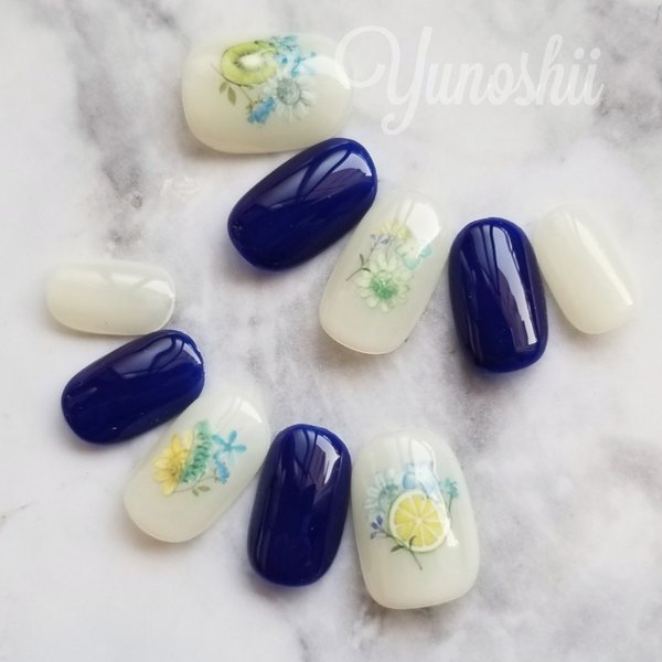 Botanical Candle Nail Azure