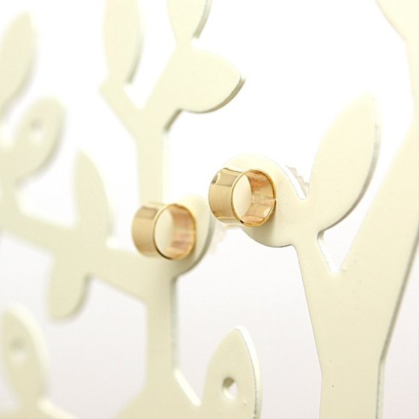 ＊14kgf＊立体＊まる＊ピアス【金】thick circle gold earrings