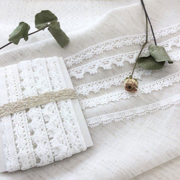 1m×5柄＊cotton細巾レースセット♡使いやすい幅をセレクト☆  Cotton torchon lace set 1m×5pcs