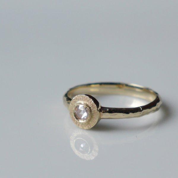 再販★K10 Rosecut diamond ring★ローズカット★ダイヤモンド★リング★華奢★天然石