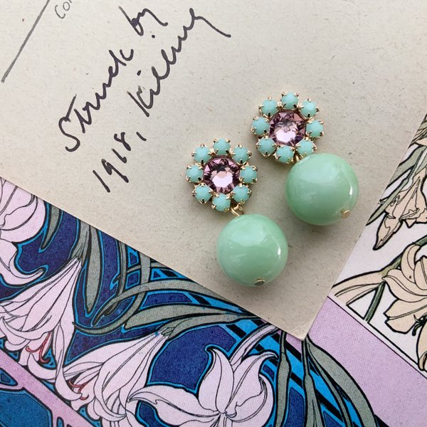 petit flower pierce / earring *mint green*