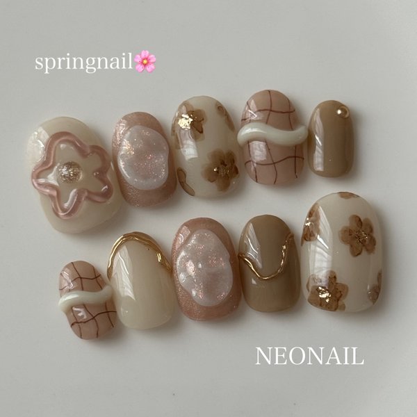 ネイルチップ　ネイル　春ネイル　NEONAIL