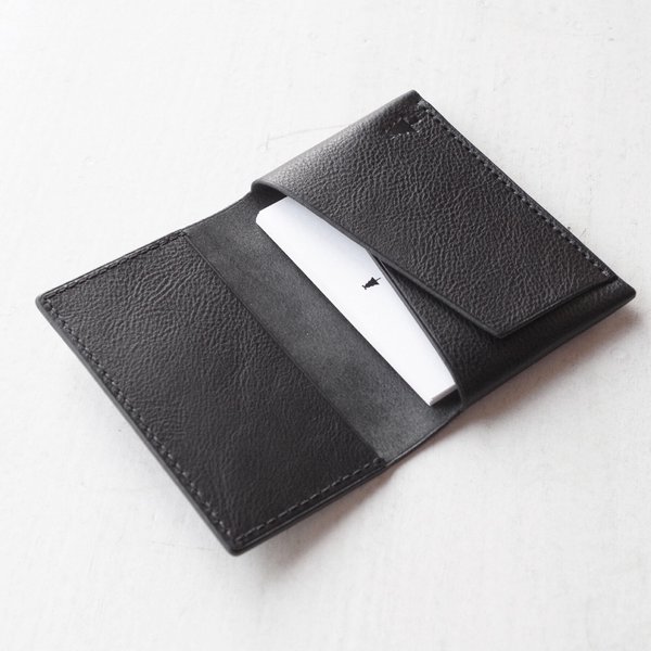 【受注生産】Italian leather Business Card Case／black