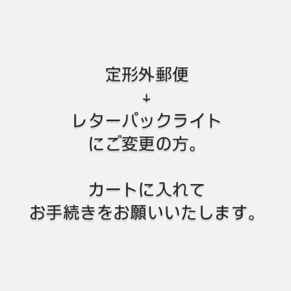 お支払い後に定形外郵便→レターパックライトに変更する場合のページになります。