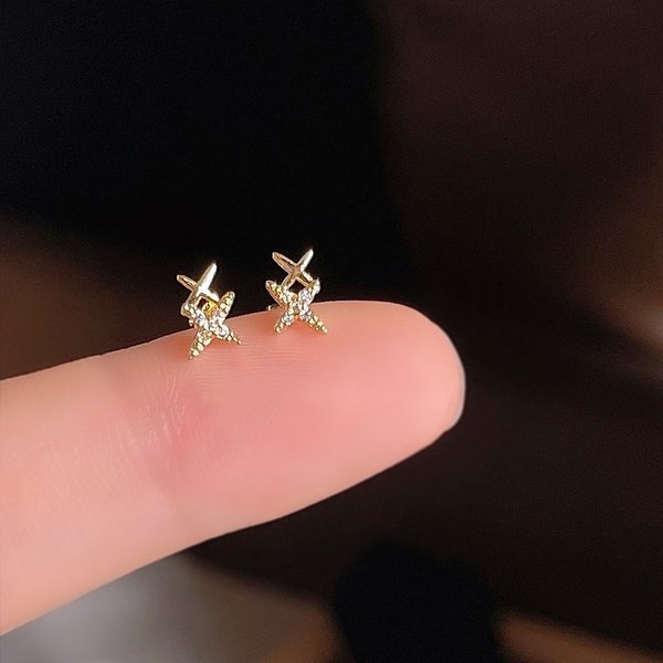 小さいピアス 星 極小 シンプル かわいい シルバー925 ミニピアス プチピアス ジルコニア 小ぶり 小さめ 通勤 通学 オフィス シンプル 定番 twin star