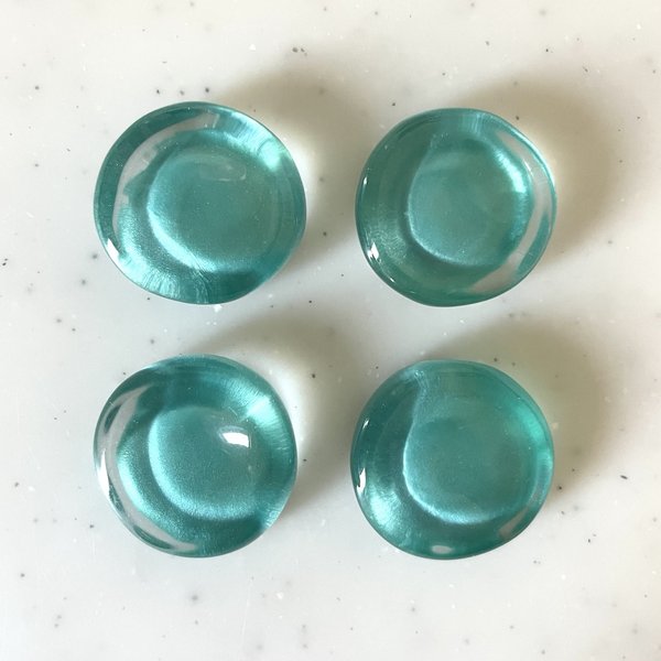 Clear Light Blue Distorted Circle Cabochons