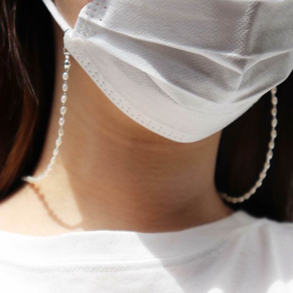 〈再販〉【mask chain necklace: pearl 】silver925・淡水パール
