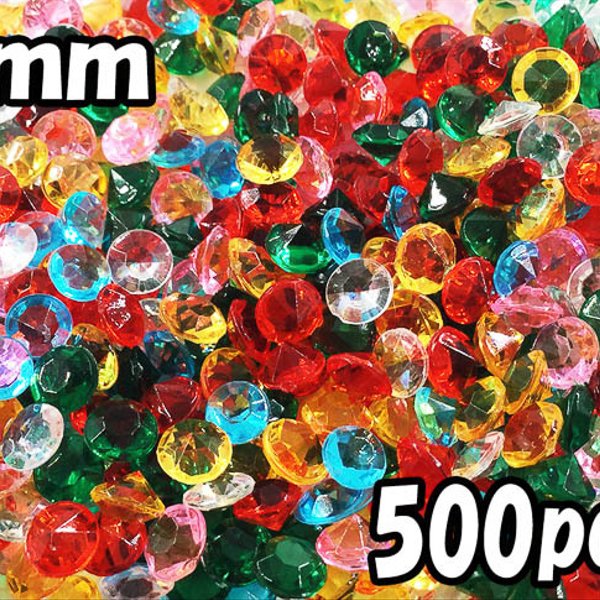 送料無料　Vカット　ラインストーン　6mm　ミックス　500個　混色　アクセサリー　ダイヤカット　ビーズ　レジン　パーツ　（AP0763） 