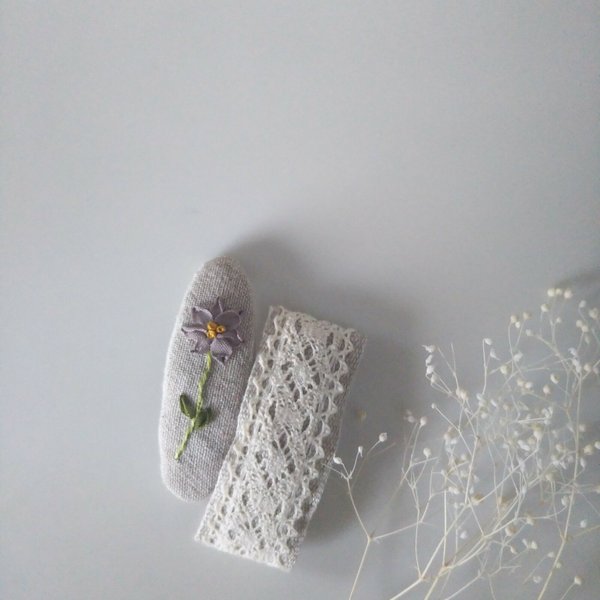 刺繍パッチンピン2本セット