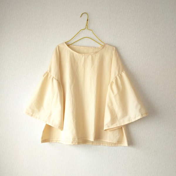 Spring cottonフリル袖ブラウス✨選べる34色✨ナチュラル made in japan