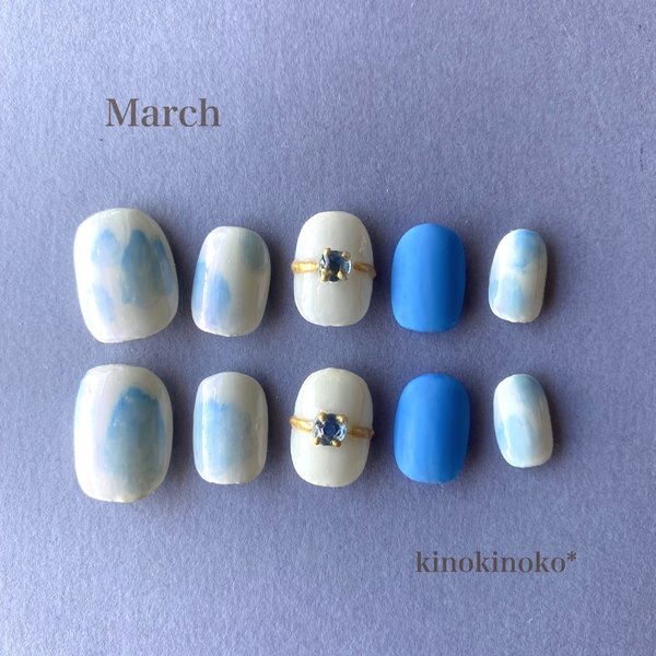 誕生石カラーnail〈3月〉