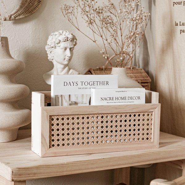 IN004  Rattan wood shelf