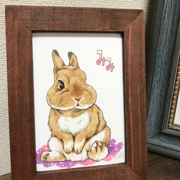 ペット似顔絵イラスト／おしゃれなペン画に！うさぎ、犬、猫、などなどどんなペットさんでも^^