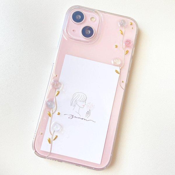 NEW!! YN-25,【pale tulips】,iPhoneケース 全機種対応 iPhone15 iPhone14 iPhone13 iPhone12,スマホケース