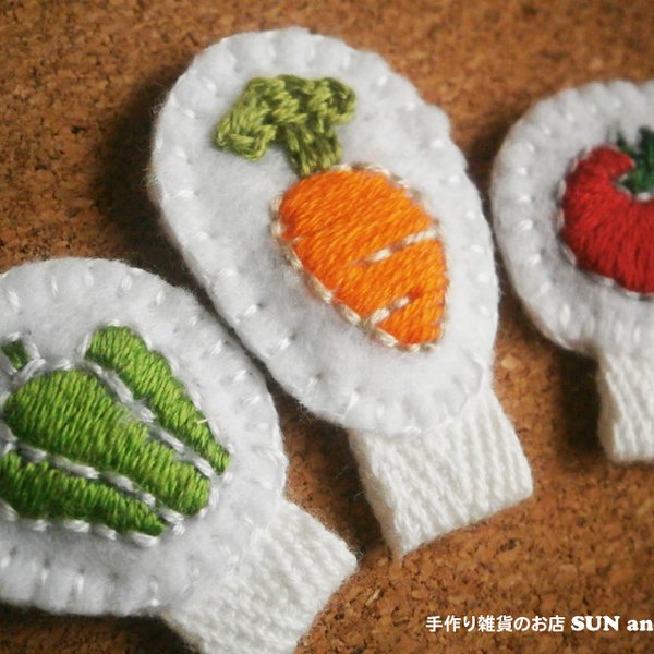 おやさい刺繍の名札付けワッペン