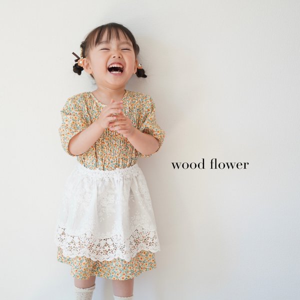 wood flower -brown ribbon-