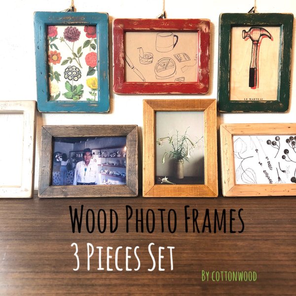 Wood Photo Frames  3点セット ウッド フォトフレーム 送料無料！