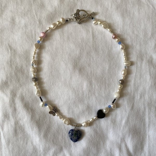 sodalite perl necklace