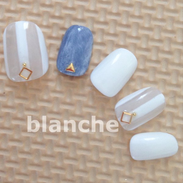 blanche★ジェルネイル★デニムネイル！