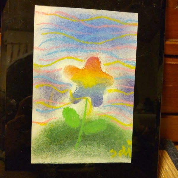 虹の花　　パステル画
