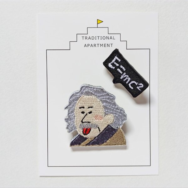 ●アインシュタイン Einstein●刺繍ブローチ 