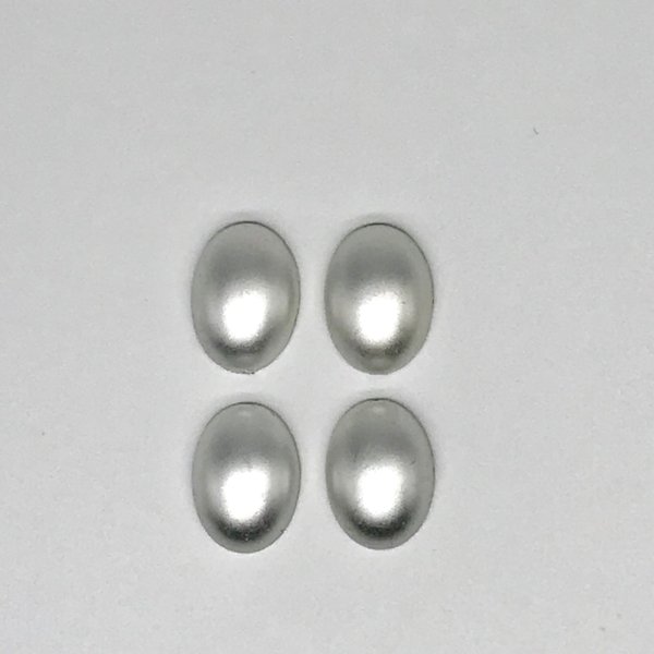 Vintage Matte Silver Oval Cabochons 