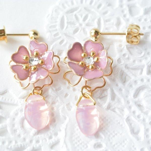 桜一輪🌸　ピアス／ノンホールピアス