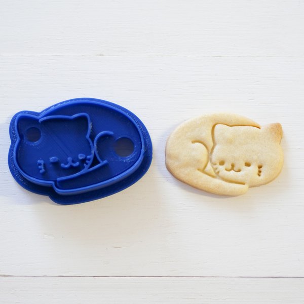 丸まる猫（スタンプ付き）　クッキー型・クッキーカッター