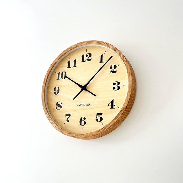 KATOMOKU muku clock 4 LL-size オーク km-142OARC 電波時計 連続秒針 掛け時計 大きい