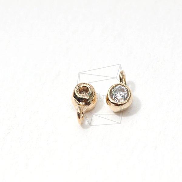 PDT-013-G【4個入り】キュービックジルコニアチャーム,Cubic Zirconia Charm