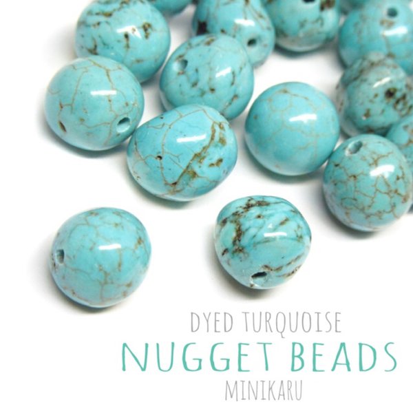 nugget turquoise beads～16pcs〜