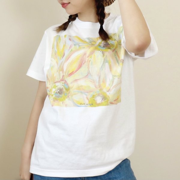 アートを着るＴシャツ ひまわり　夏のコーデにぴったり！