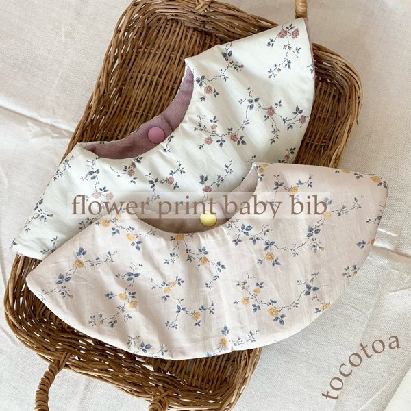 mini flower baby bib まんまるスタイ