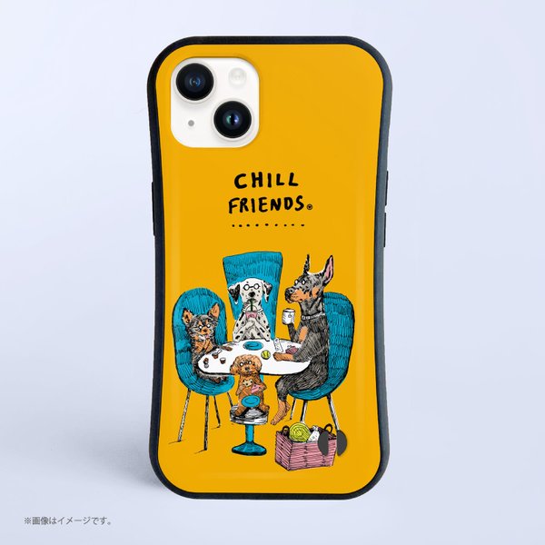 「CHILL FRIENDS_犬会」耐衝撃グリップiPhoneケース