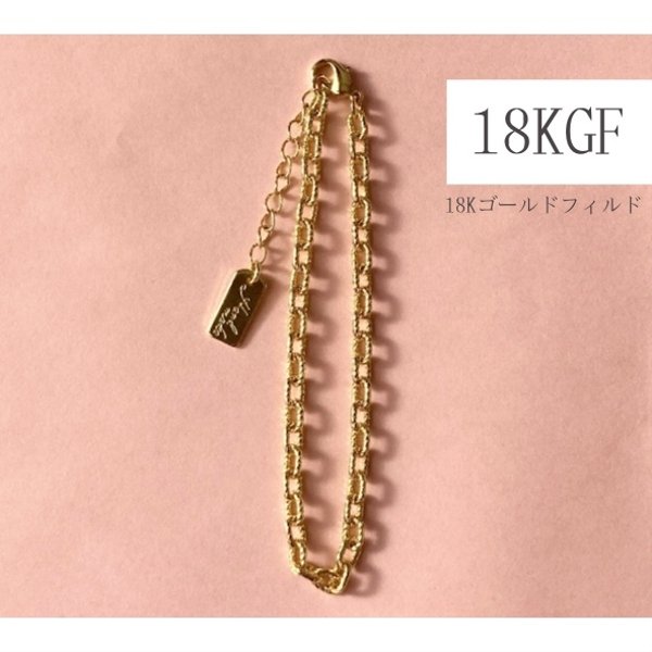 【18KGF】オーバル チェーンブレスレット