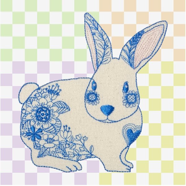 ミシン刺繍データ(ウサギＡ)