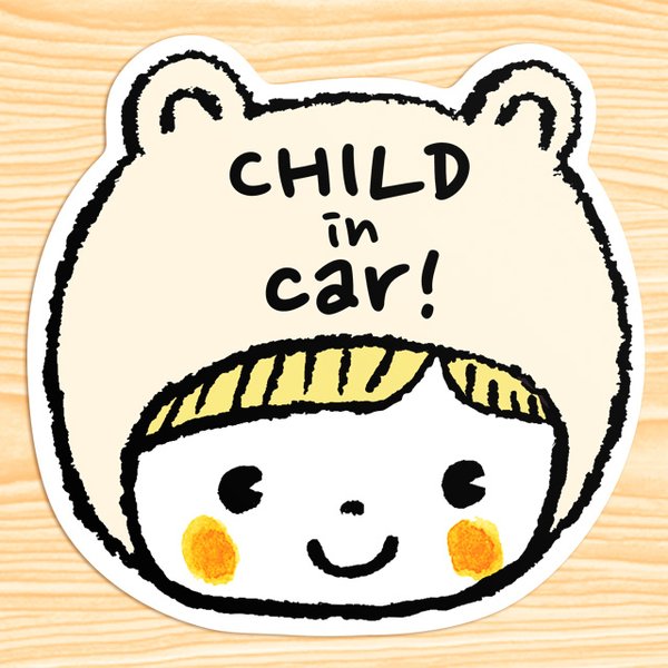 CHILD IN CAR マグネットステッカー(ミルクなチャイルドベア）