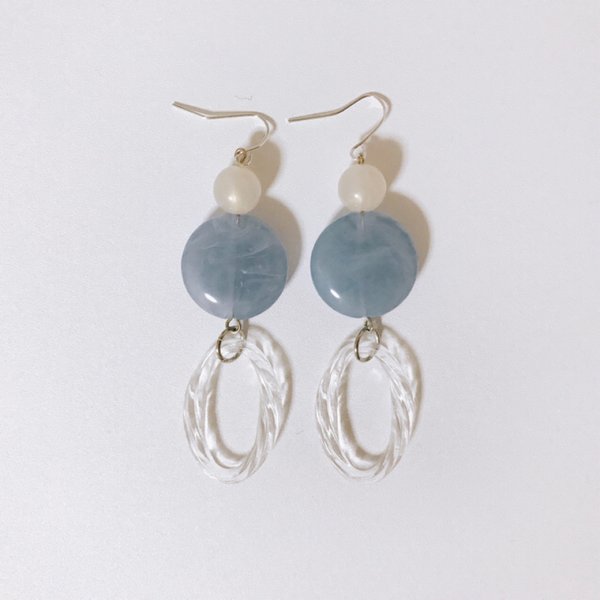 〈ピアス〉sky blue - clear