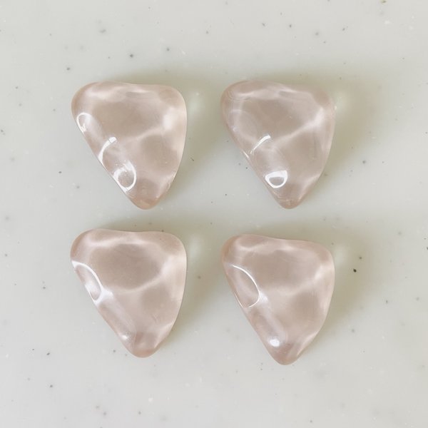 Clear Light Pink Water Faceted Triangle Cabochons
