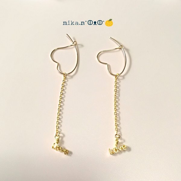 ハートフックLove❤ピアス