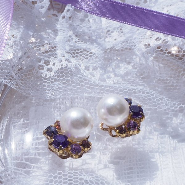 《推し色アクセサリー》joyería luna - Purple -