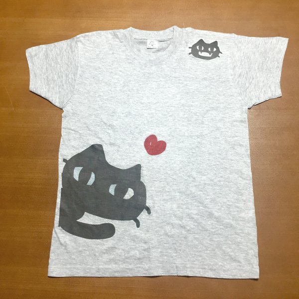 猫 ティーシャツ ライトグレー 薄手 ねこ ネコ Tシャツ 名前
