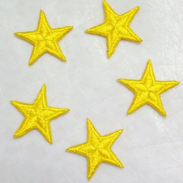 [再5]星 ワッペン ５枚ｾｯﾄ 黄色
